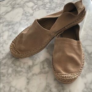 Zara Women's Tan Suede Espadrille Flats